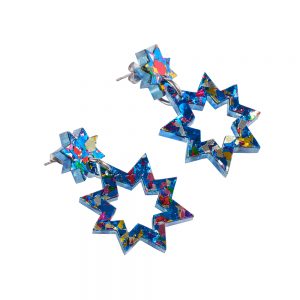 Confetti Spark Stud Earrings – Blue