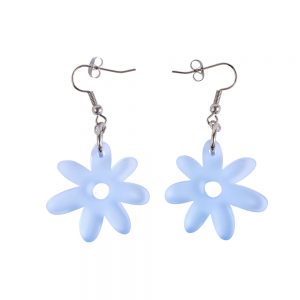 Flower Power Single Drop Earrings – Blue