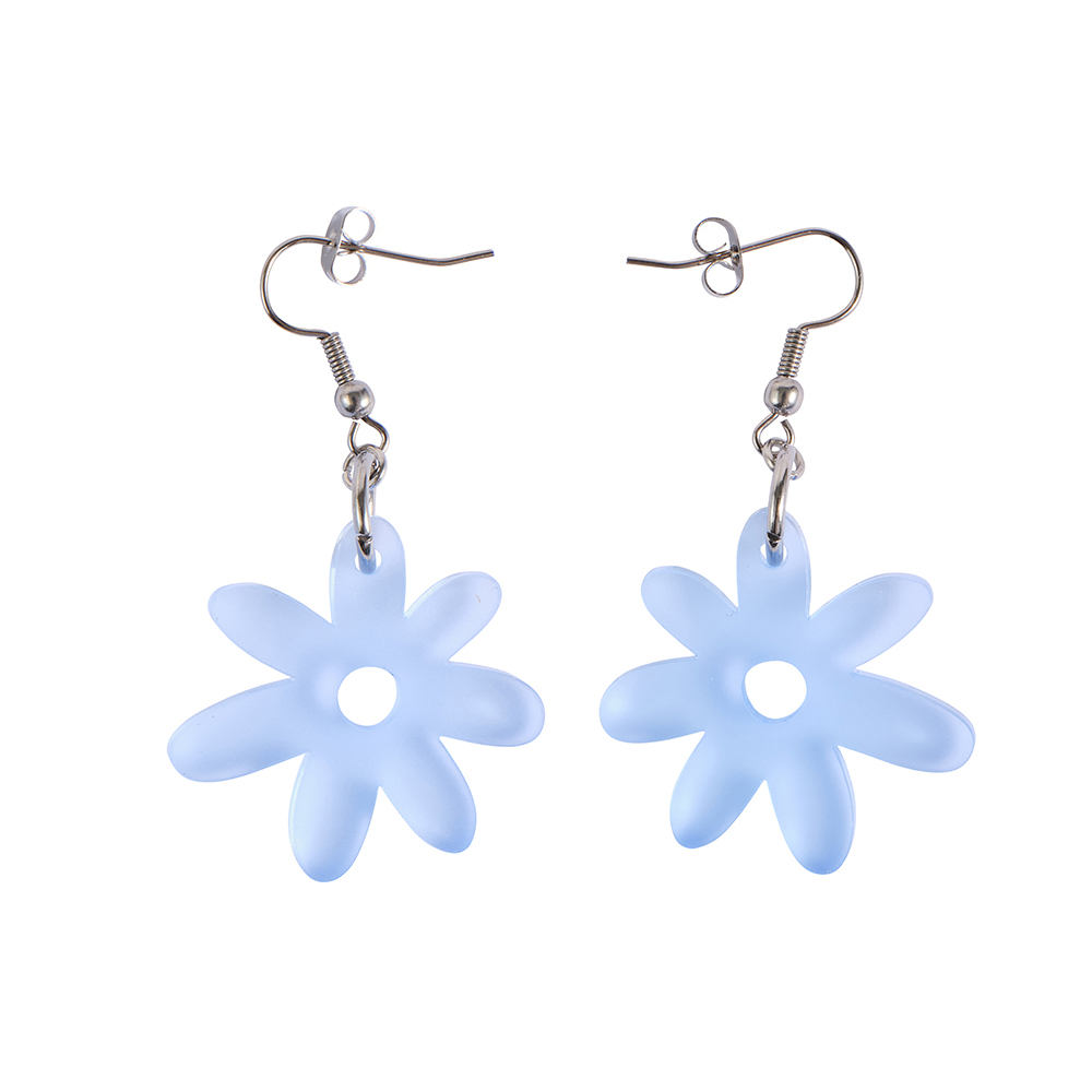 Flower Power Single Drop Earrings – Blue