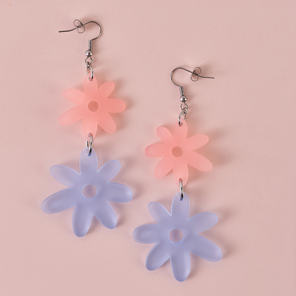 Flower Power Double Drop Earrings - Daydream