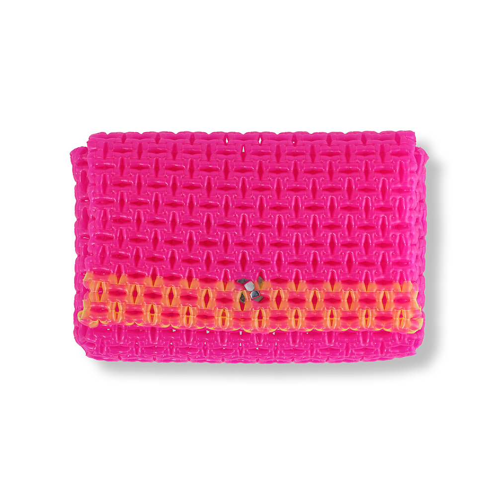 Miaow Clutch Bag - Pink and Yellow