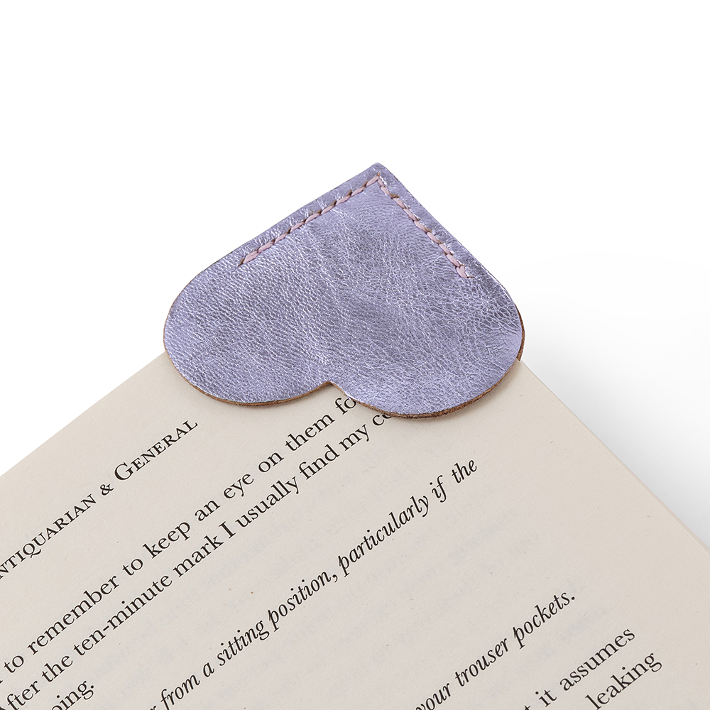 Heart Shaped Corner Bookmark - Purple