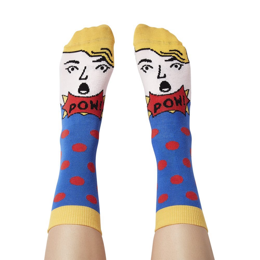 Famous Modern Artists Socks Collection - Gift Box Roy Lichtenstoe socks by Chatty Feet - Fashion Socks Modern Artists Roy Lichtenstein