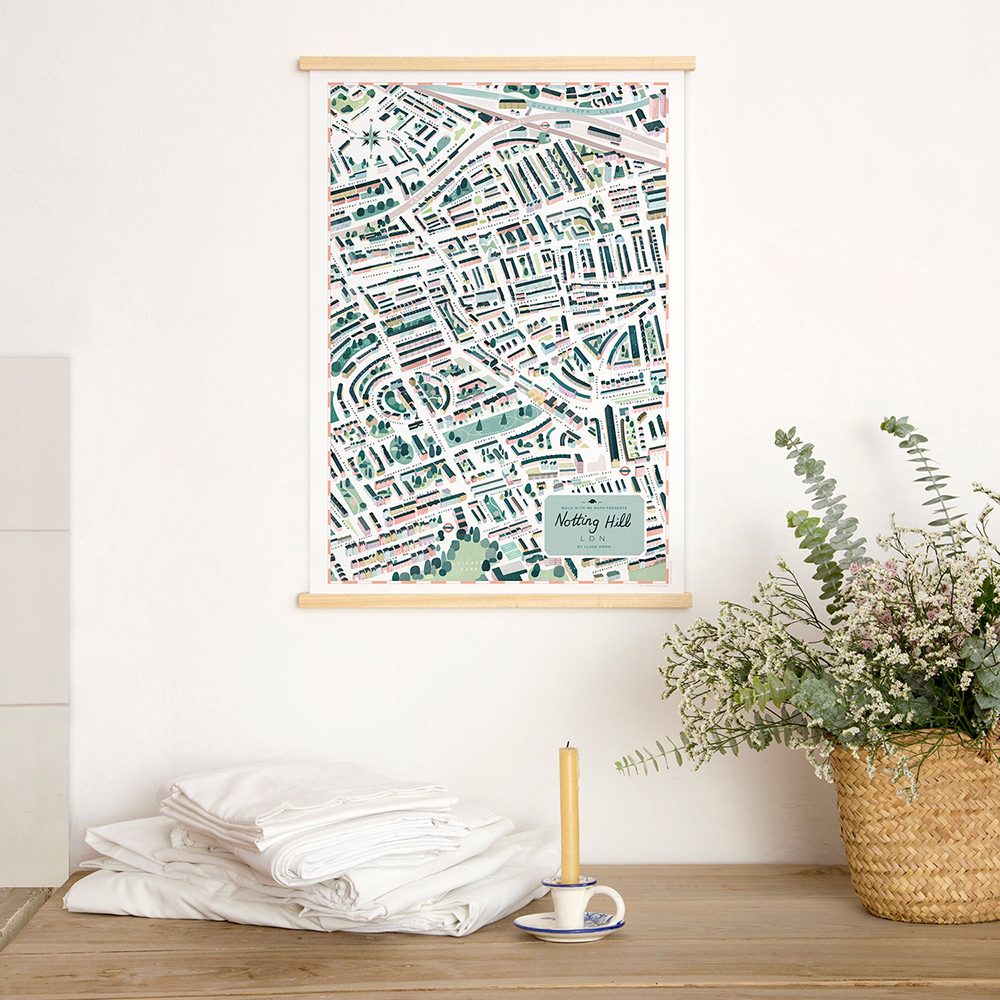 Home wall art - illustrated map of Notting Hill