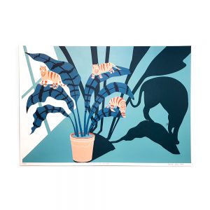Limited Edition Art Print, Kitty Katz plant print by Jasmine Chin