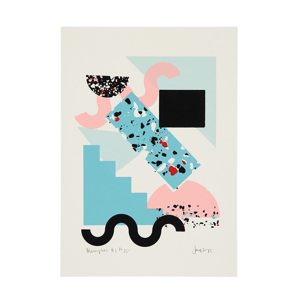 Limited edition art prints - Memphis inspired abstract screenprint