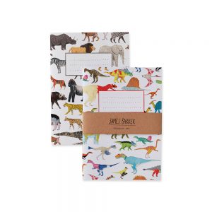 Luxury notebooks with dinosaur and safari animal illustrations