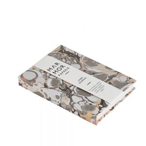 Luxury notebooks - handmade marbled metallic slate design