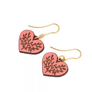 Blush Heart Hook Earrings - Pink