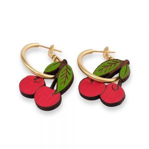 Cherry Hoop Earrings by Materia Rica