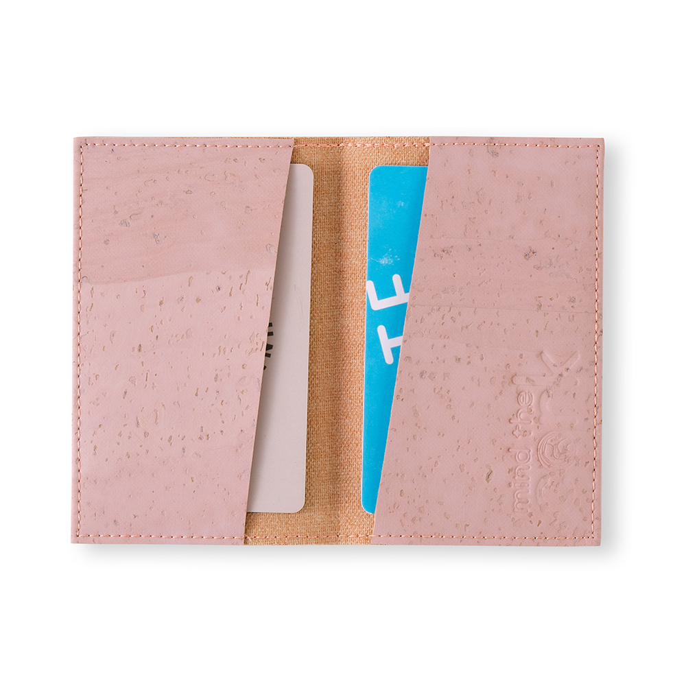 Cork Leather Cardholder in "Flamingo"