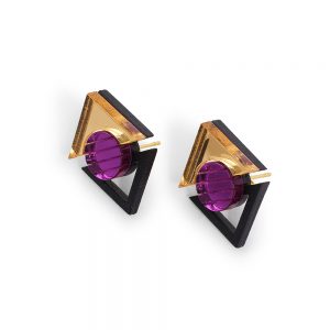 Form 068 Stud Earrings - Gold and Purple