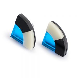 Form 030 Earrings - Black Ivory and Blue