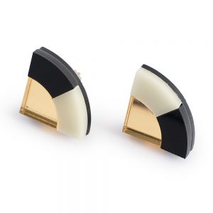 Form 030 Earrings Black Ivory and Gold