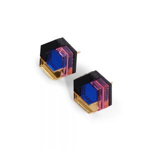 Form 043 Stud Earrings - Gold, Pink and Blue