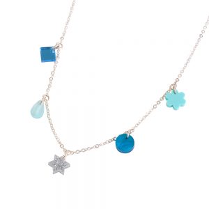 Charm Necklace - Blue and Green