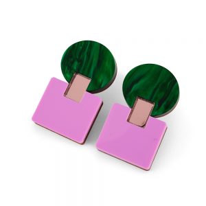 Donna Earrings - Green and Purple