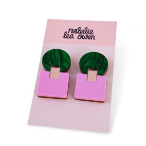 Donna Earrings - Green and Purple