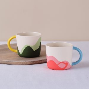 Porcelain Mug - Green and Yellow