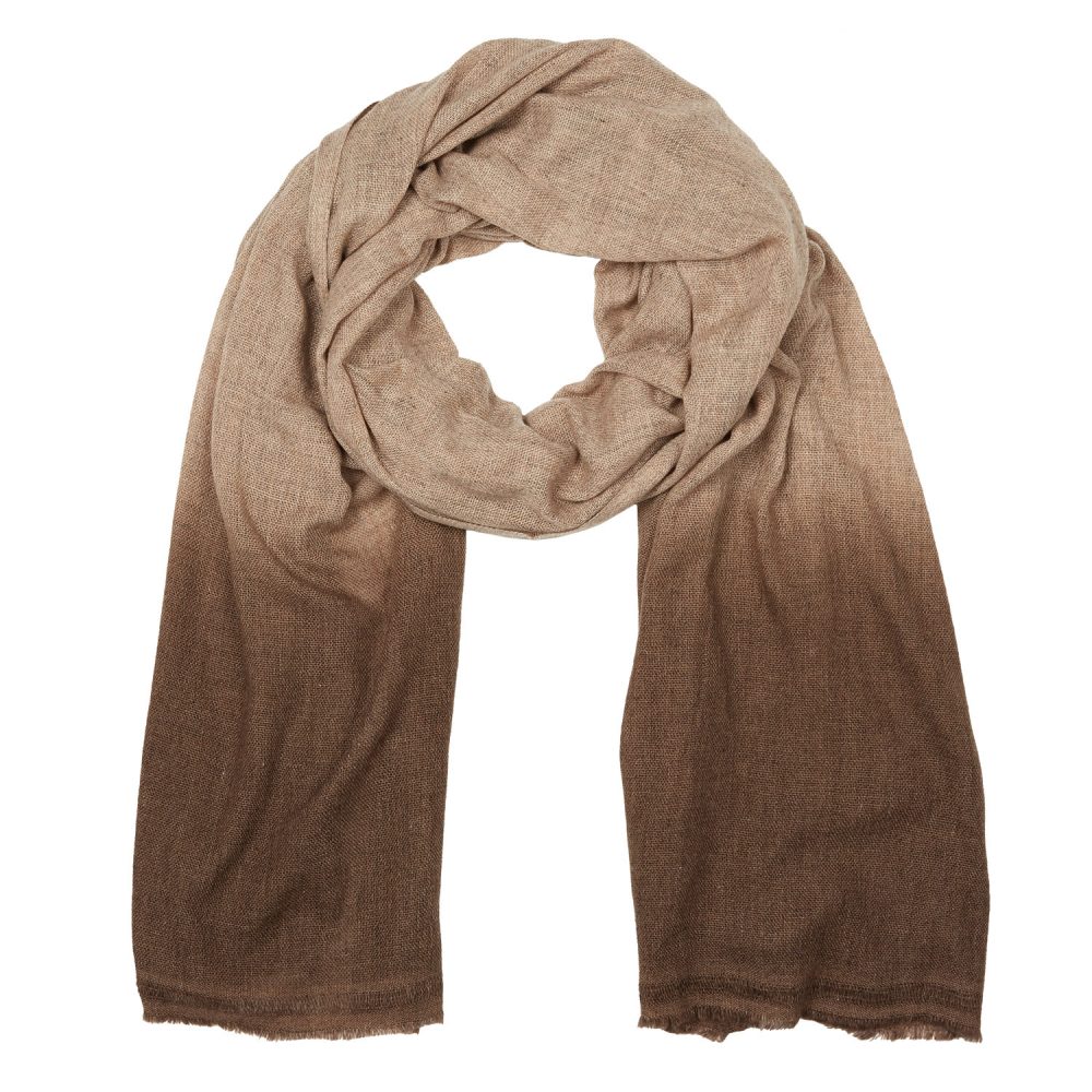 Handwoven Dip Dye Scarf - Brown (UAL Staff Sale 2025)