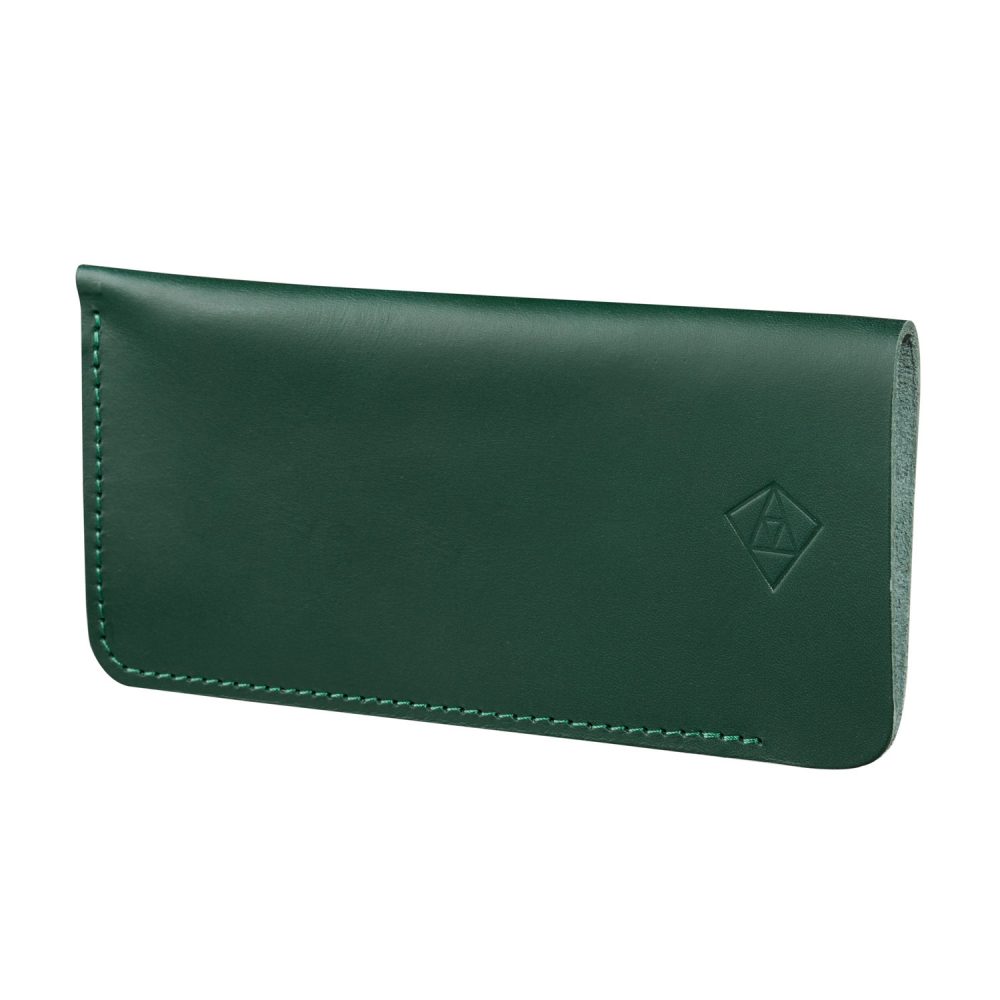 Leather Glasses Case - Green Personalised Leather Glasses Case green