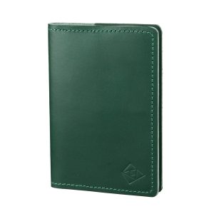 Leather Passport Holder - Green green passport cover closed