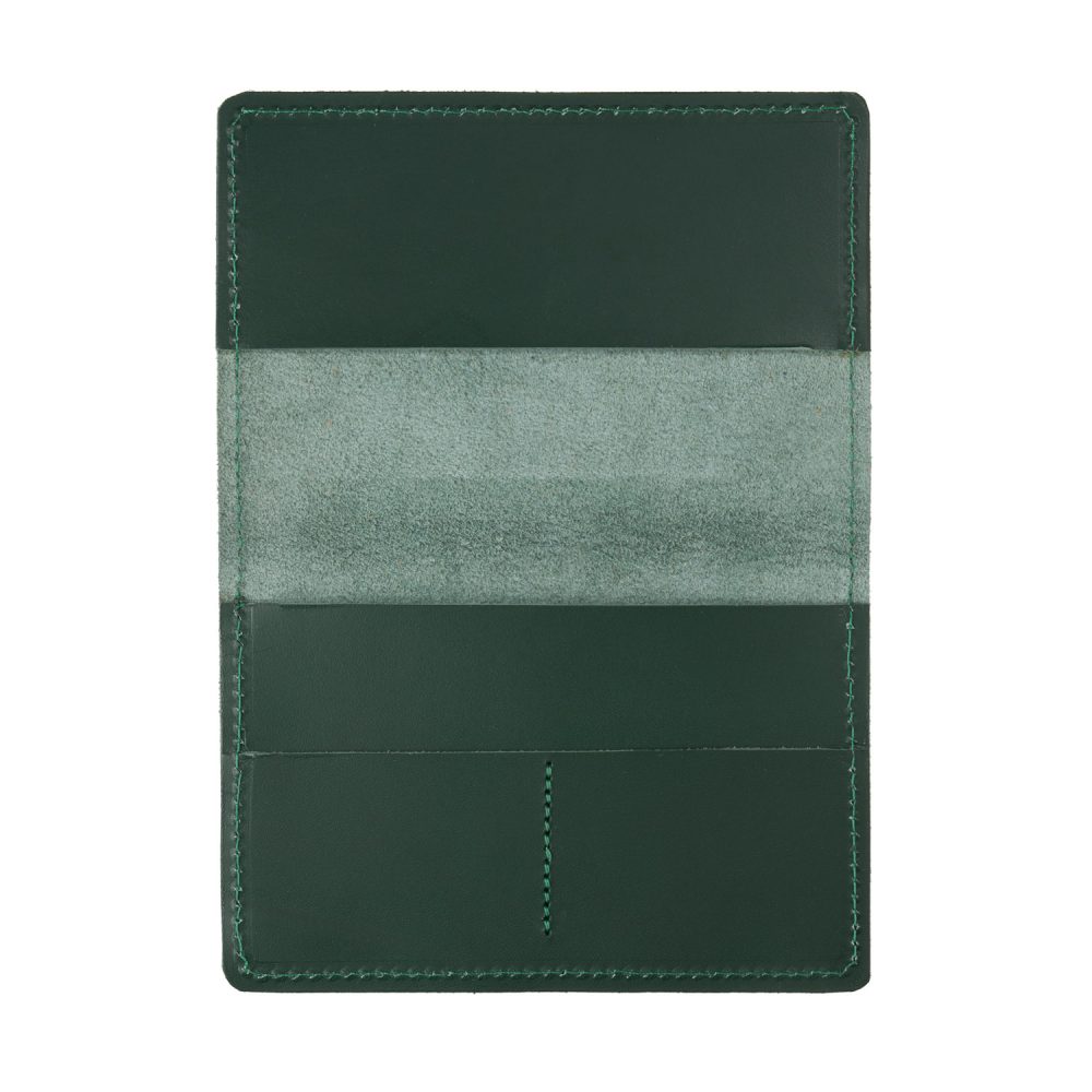 Leather Passport Holder - Green