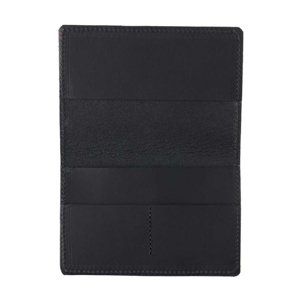 Leather Passport Holder - Black black passport cover