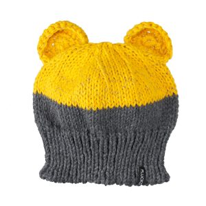 Toddler Bear Beanie - Yellow and Grey cream bear beanie