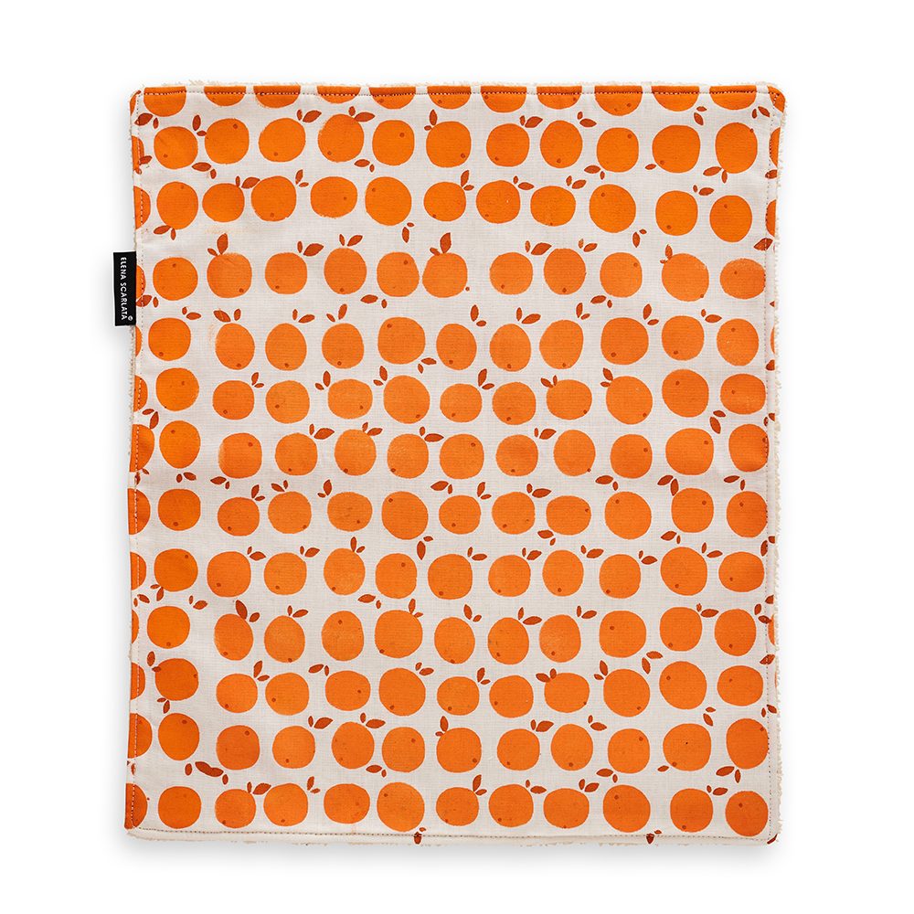 Gift ideas under £20 - hemp face towel with orange print