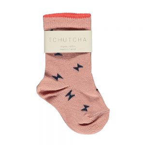 Organic Baby Socks - pink with bows