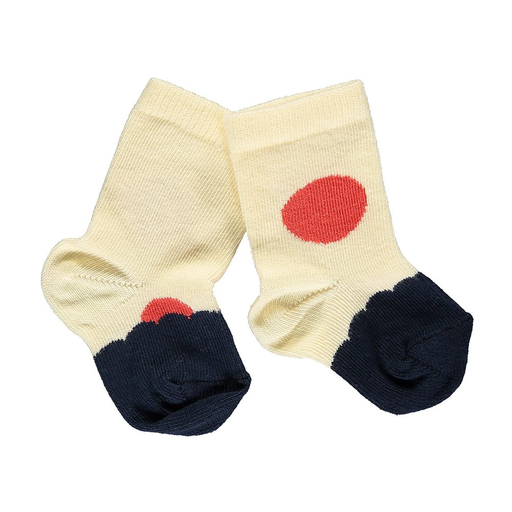 Organic Baby Socks - red, cream and navy