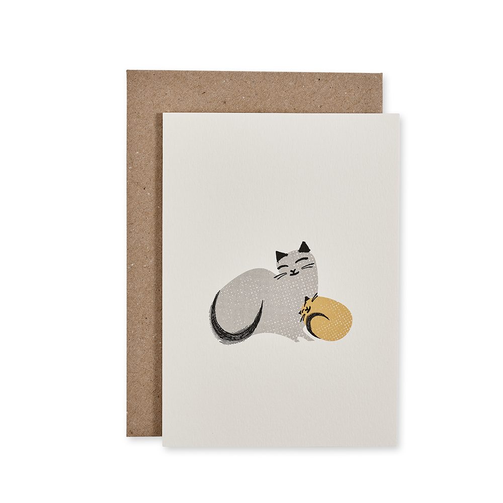 Quality greetings card with Kitty Snuggles design