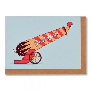 Good Luck Cannon Greetings Card