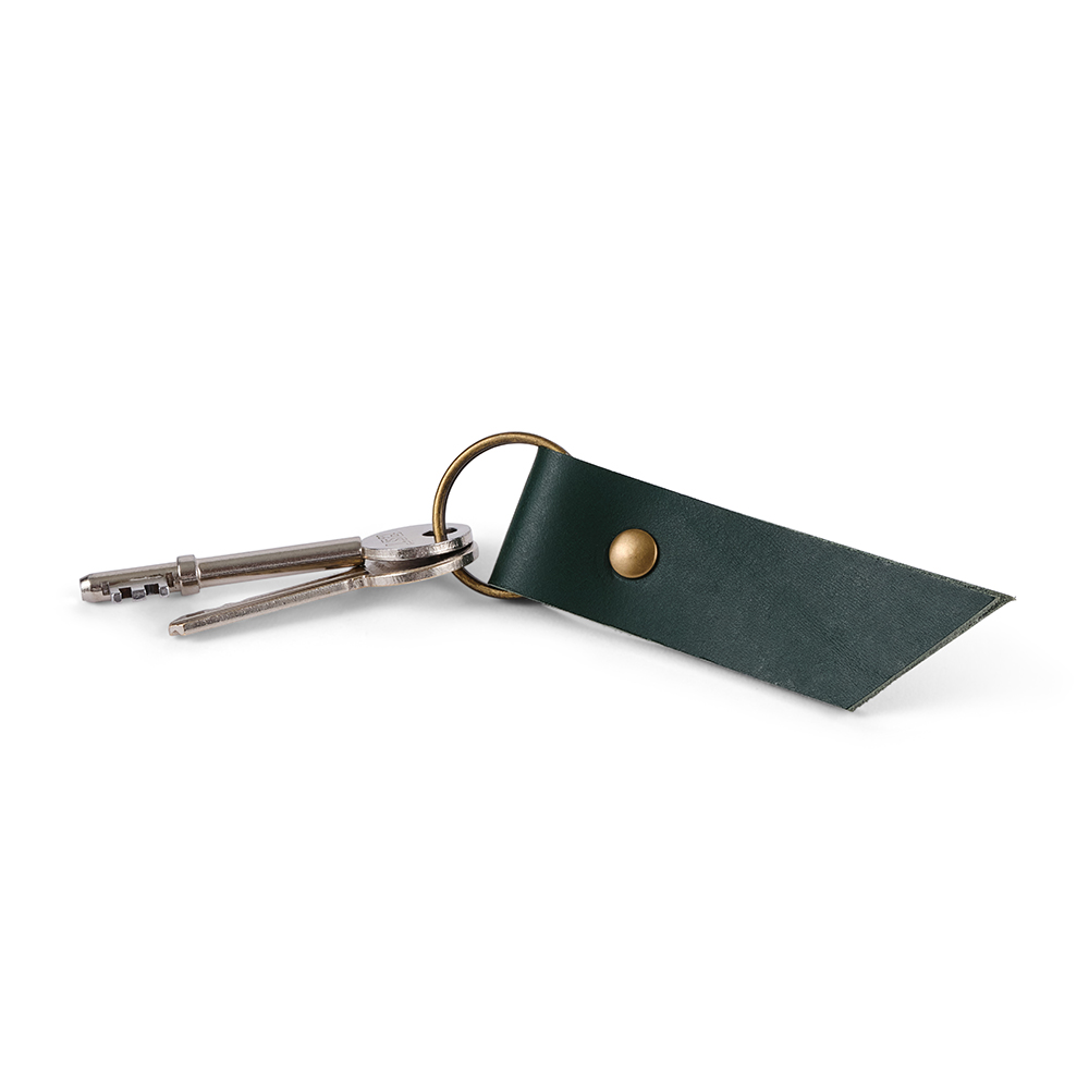 Leather Key Ring - Green