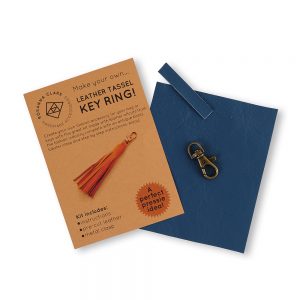 Leather Tassel Key Ring Kit - Blue
