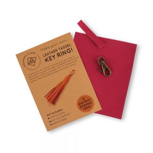 Leather Tassel Key Ring Kit - pink