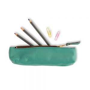 Leather Pencil Case - mint green