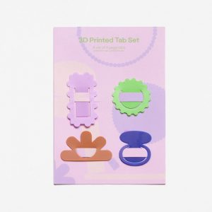 A pack of four different shaped page makers on lilac backing board.