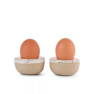 Stoneware Egg Cups - Cool White Glaze