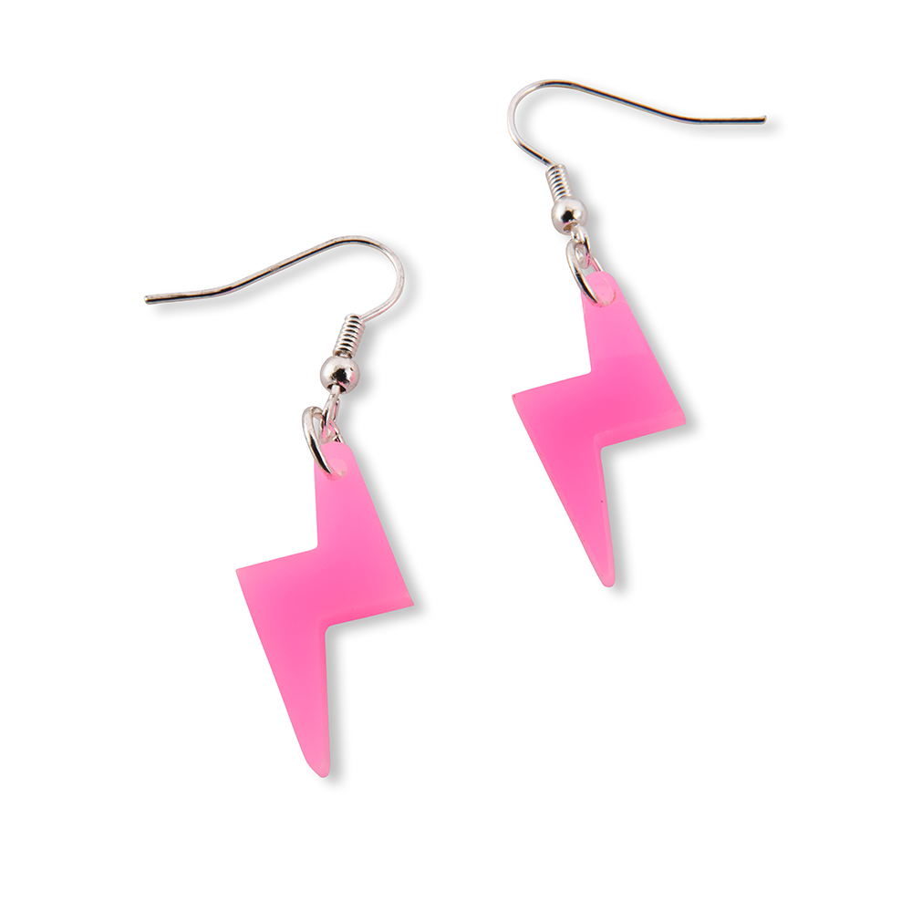 Lightning Bolt Earrings - pink