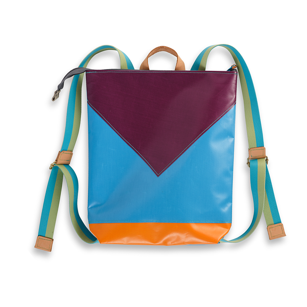 Geo Backpack - Blue Orange and Purple