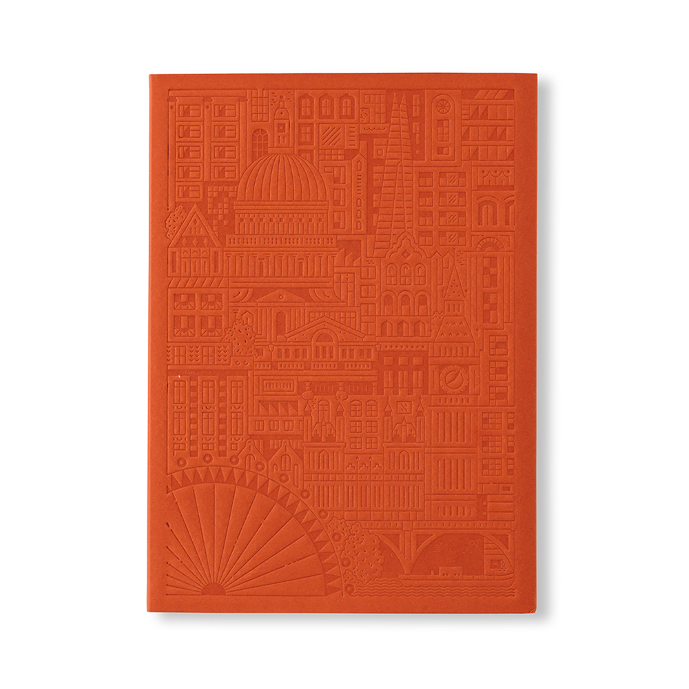Debossed London Notebook - Rust B6