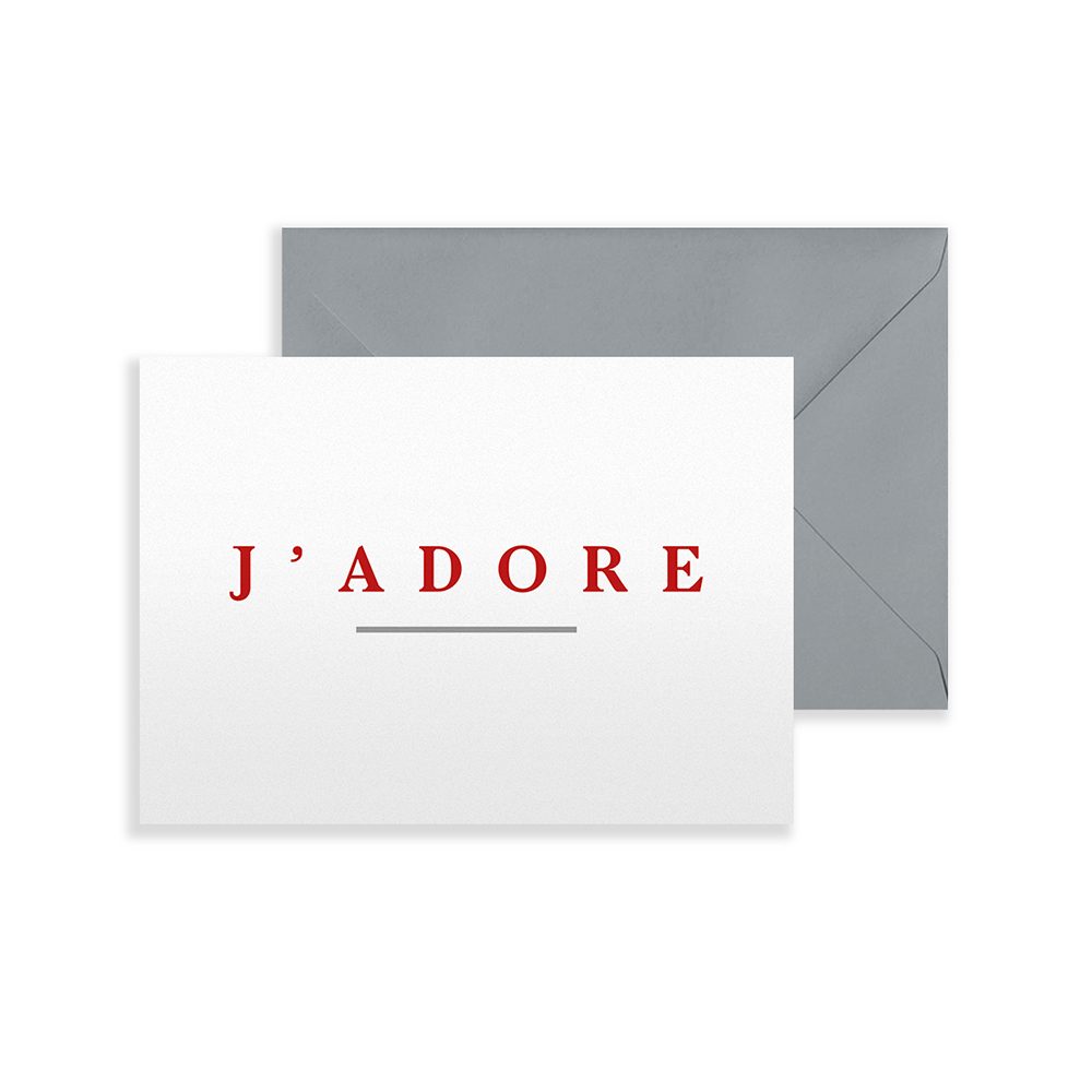 Greetings Card with J'Adore slogan
