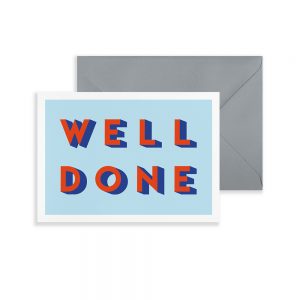 Typographic Well Done greetings card