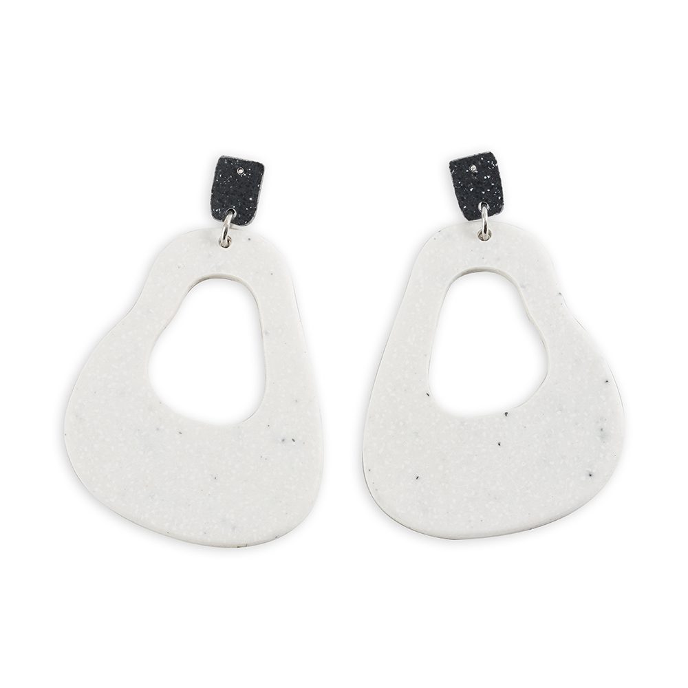 Unique earrings - Marble Oyster Loops