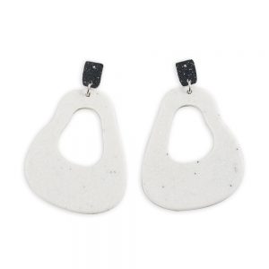 Unique earrings - Marble Oyster Loops