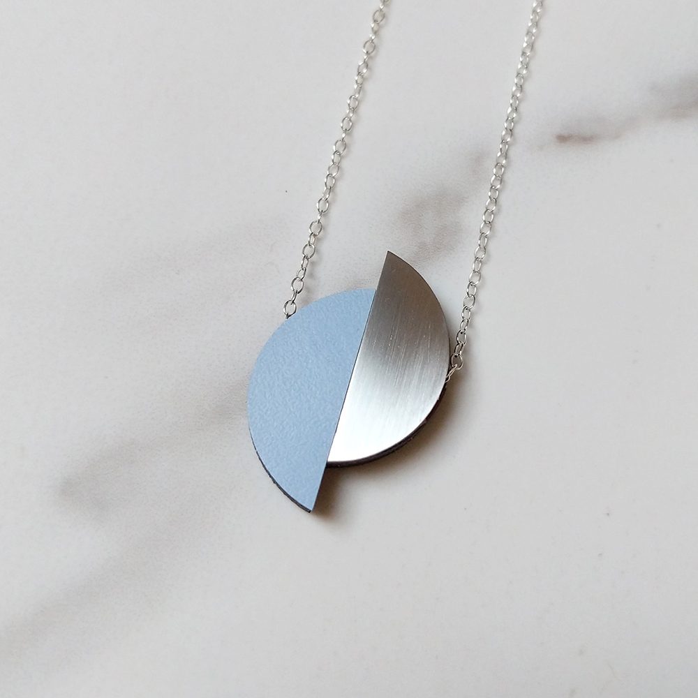 Unique necklaces - geometric pale blue necklace
