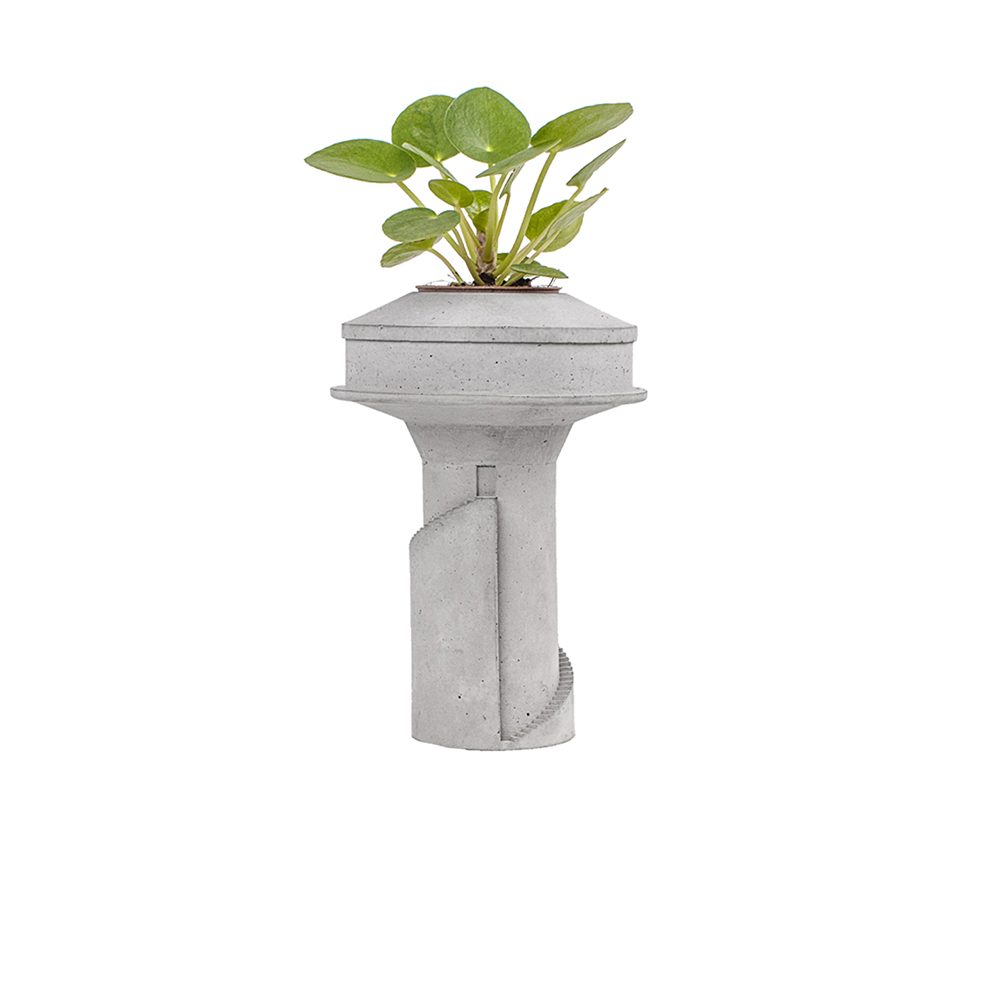 Unusual homeware - cast concrete water tower planter