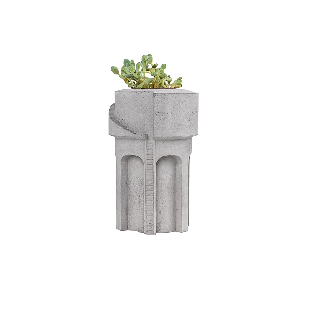 Water Tower 3 Mini Planter Unusual homeware - cast concrete water tower planter